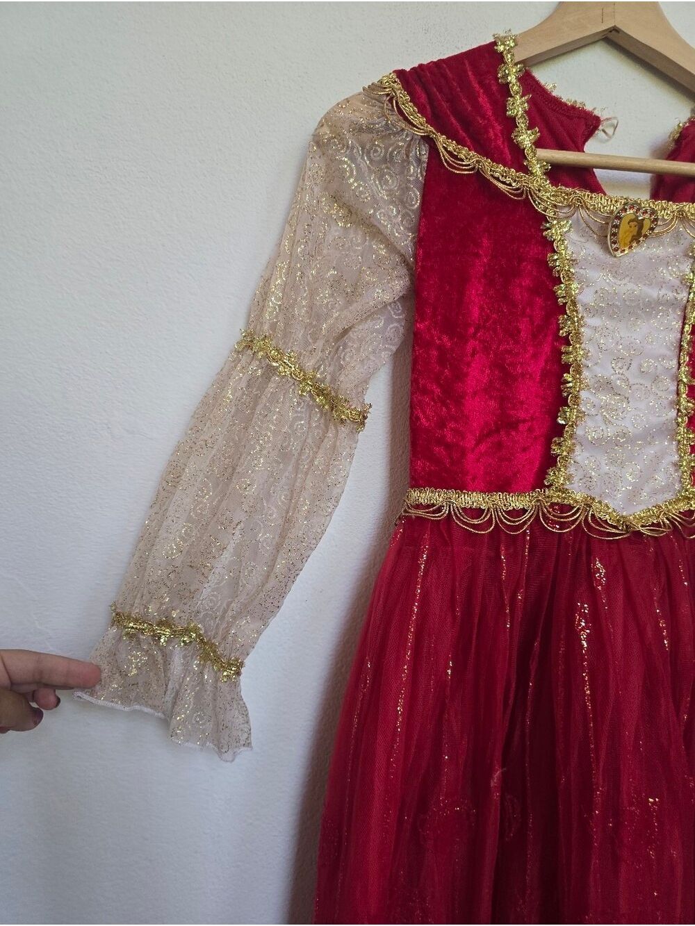 Walt Disney World Deluxe Belle Princess Costume Dress Girls L 10-12 - Picture 7 of 17
